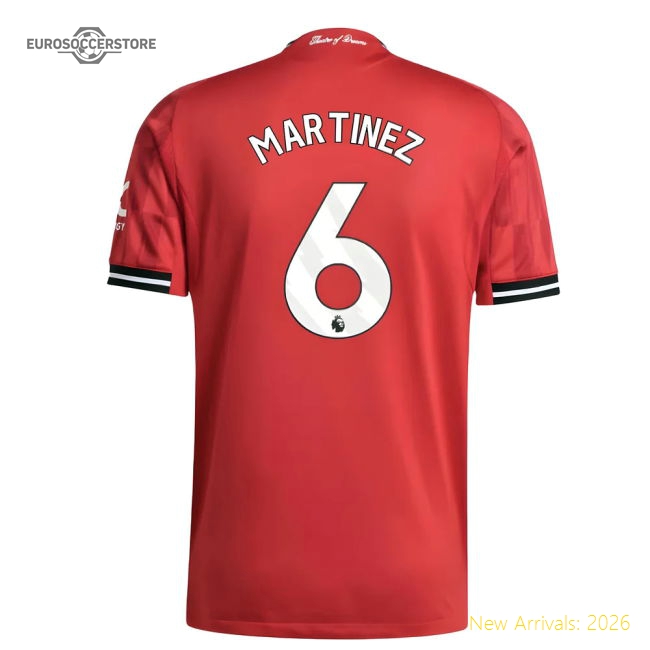 2025-2026 Man Utd Authentic Home Shirt (Martinez 6)-Football Jersey Hub