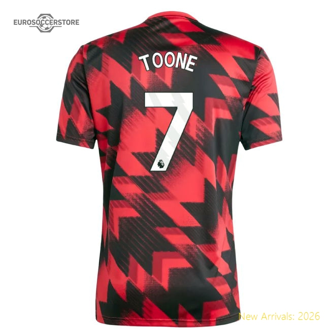 2025-2026 Man Utd Pre-Match Shirt (Red) (Toone 7)-Football Jersey Hub