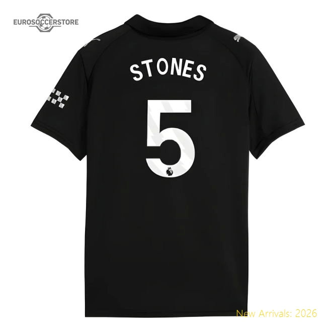 2025-2026 Man City Away Shirt (Kids) (Stones 5)-Football Jersey Hub