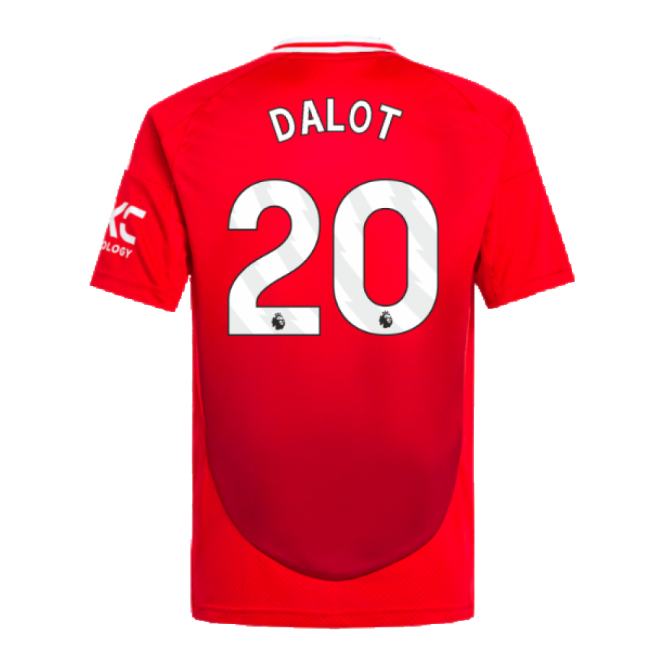 2024-2025 Man Utd Home Shirt (Kids) (Dalot 20)-Football Jersey Hub