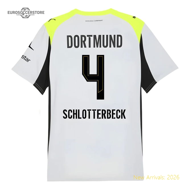 Borussia Dortmund 2025-2026 Away Gear Football Football Top-Jersey Chest: 2026 World Cup Soccer Kits