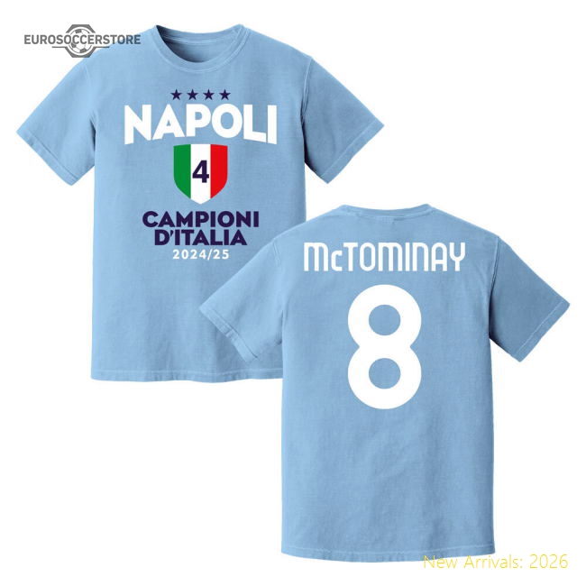 Napoli Champions Scott McTominay T-Shirt (Sky)-Vantage Point Soccer
