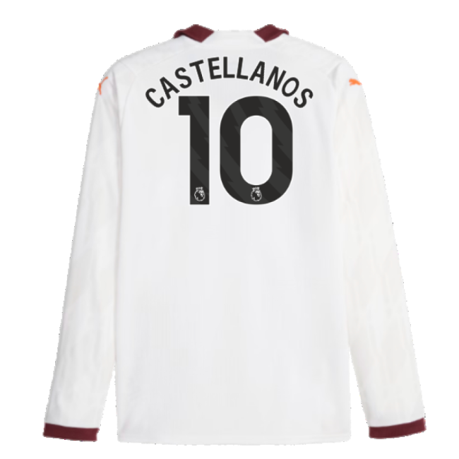 2023-2024 Man City Long Sleeve Away Shirt (Castellanos 10)-Football Jersey Hub