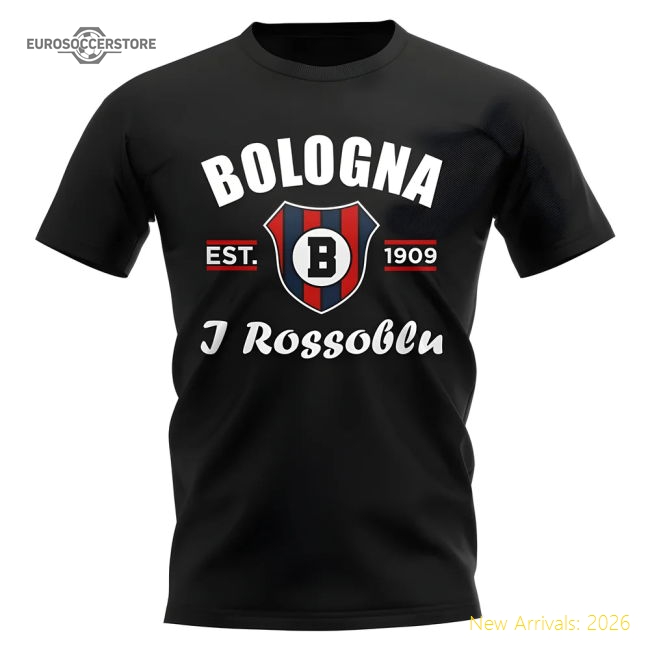 Bologna Established Football T-Shirt (Black)-PitchVibe Kits
