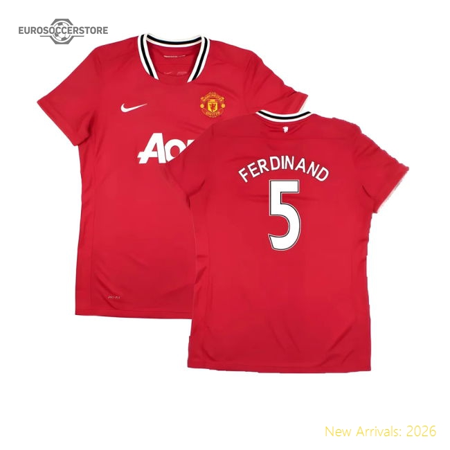 Manchester United 2011-12 Home Shirt (Women\'s) ((Very Good) M) (Ferdinand 5)-Football Jersey Hub