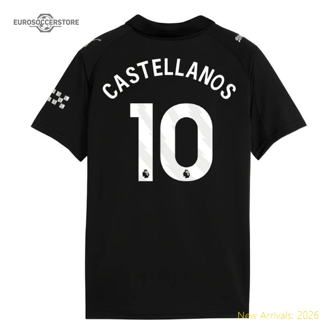 2025-2026 Man City Away Shirt (Kids) (Castellanos 10)-Football Jersey Hub