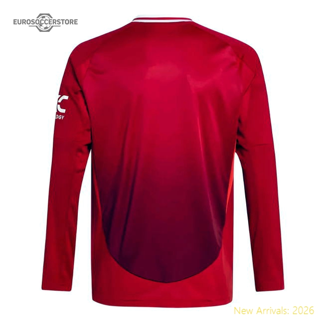 2024-2025 Man Utd Long Sleeve Home Shirt (Kids)-Football Jersey Hub