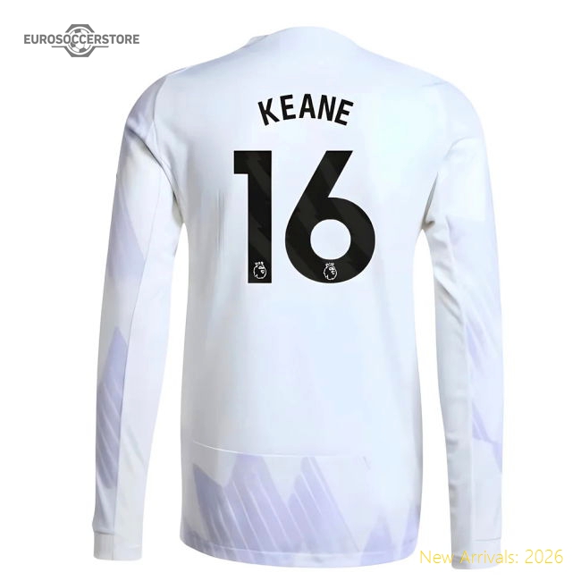 2025-2026 Man Utd Authentic Long Sleeve Away Shirt (Keane 16)-Football Jersey Hub