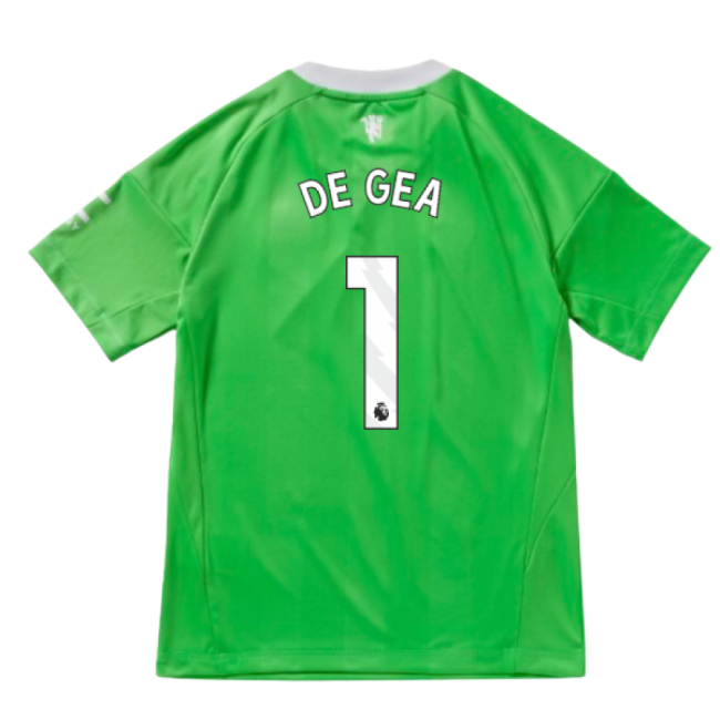 2025-2026 Man Utd Third Goalkeeper Shirt (Green) - Kids (De Gea 1)-Football Jersey Hub