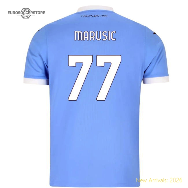 2025-2026 Lazio Home Shirt (Kids) (Marusic 77)-Vantage Point Soccer