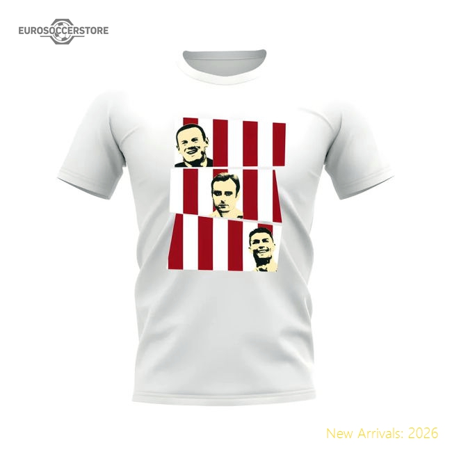 Rooney Berbatov Ronaldo Manchester United Trio T-Shirt (White)-Football Jersey Hub