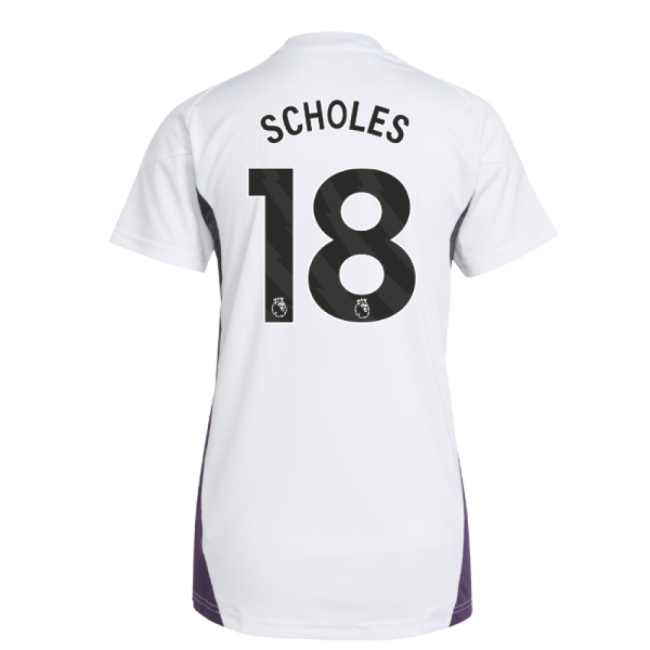 2025-2026 Man Utd Training Jersey (White) - Womens (Scholes 18)-Football Jersey Hub