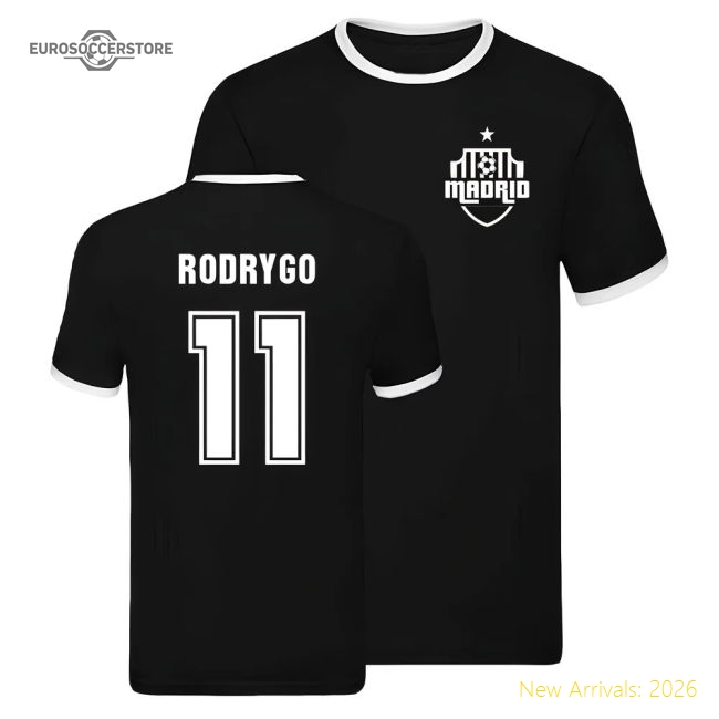 Real Madrid Ringer T-shirt (Rodrygo 11)-BuySoccerJersey Hub