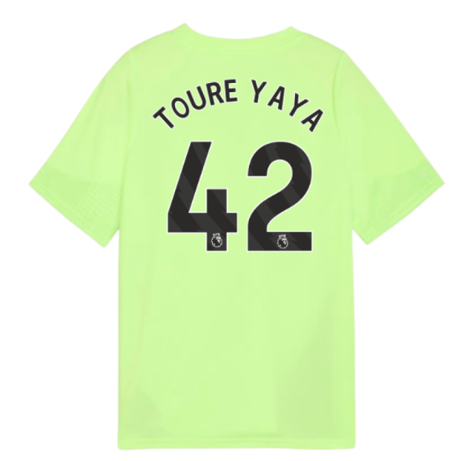 2025-2026 Man City Training Jersey (Fizzy Apple) - Kids (Toure Yaya 42)-Football Shirts Shop