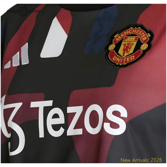 2024-2025 Man Utd Pre-Match Shirt (Black) - Womens-Football Jersey Hub