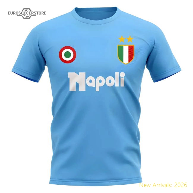 Napoli Vintage Football T-Shirt (Sky)-Vantage Point Soccer