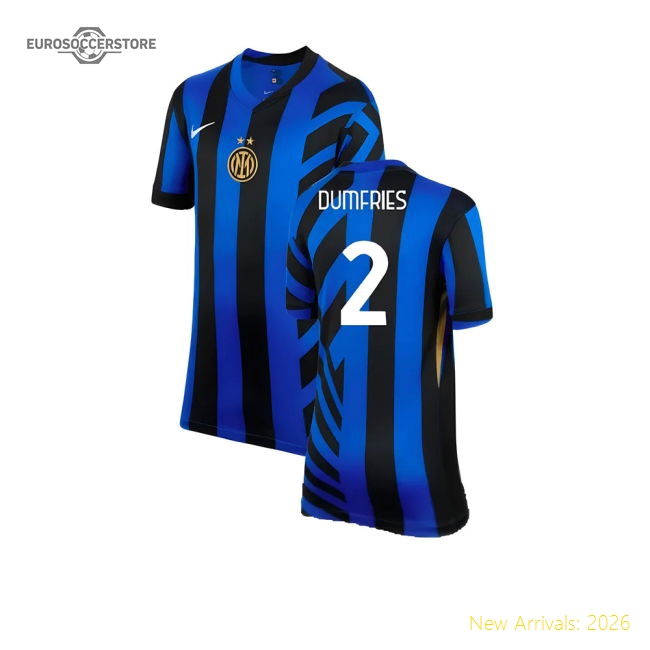 2024-2025 Inter Milan Home Shirt (Kids) (Dumfries 2)-Football Shirts Shop