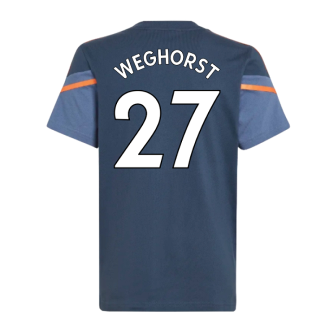 2022-2023 Man Utd Training Tee (Crew Navy) - Kids (Weghorst 27)-Football Jersey Hub