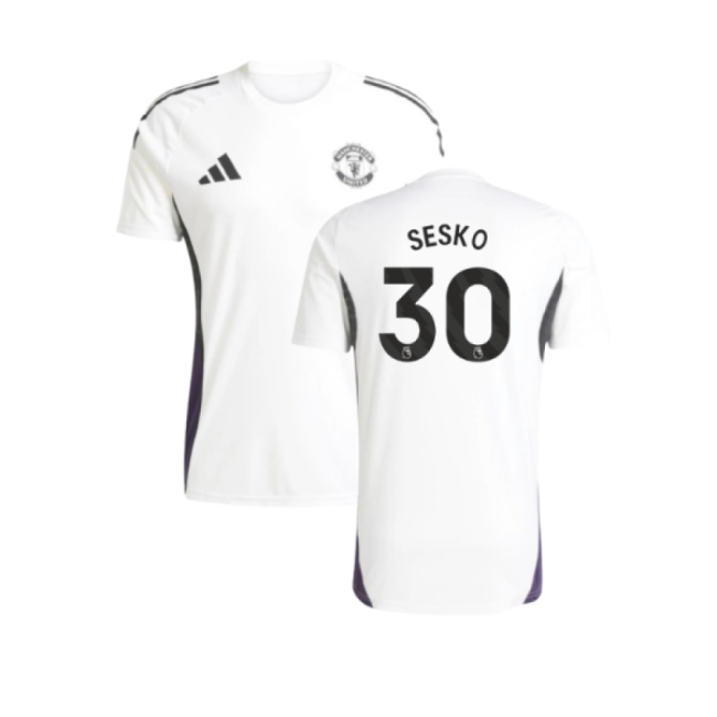 2025-2026 Man Utd Training Jersey (White) (Sesko 30)-Football Jersey Hub