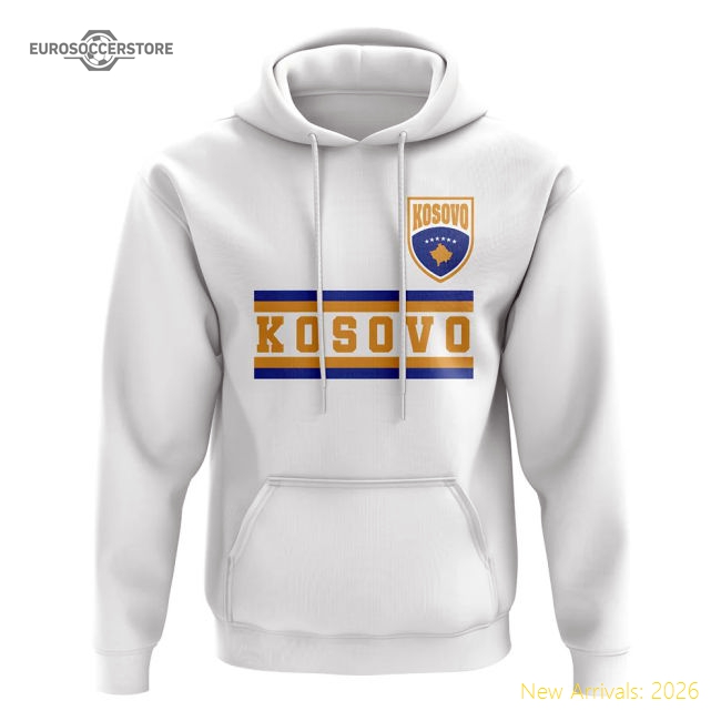 Kosovo Core Football Country Hoody (White)-Football Shirts Shop