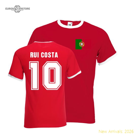 Rui Costa Portugal Ringer Tee (red)-Vantage Point Soccer
