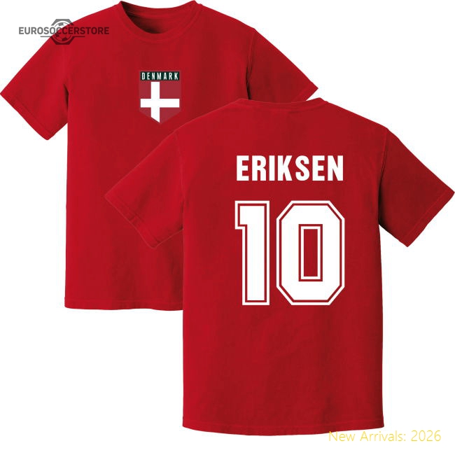 Eriksen Denmark Training Jersey (Red)-Vantage Point Soccer