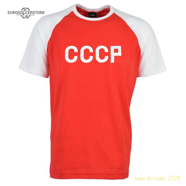 Soviet Union (CCCP) Raglan Sleeve Red/White T-Shirt-Vantage Point Soccer