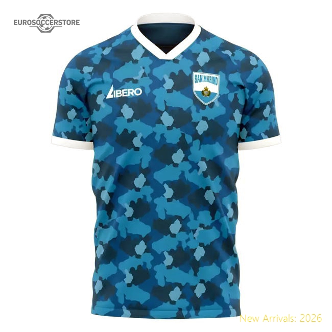 San Marino 2025-2026 Home Concept Football Shirt (Libero)-Vantage Point Soccer