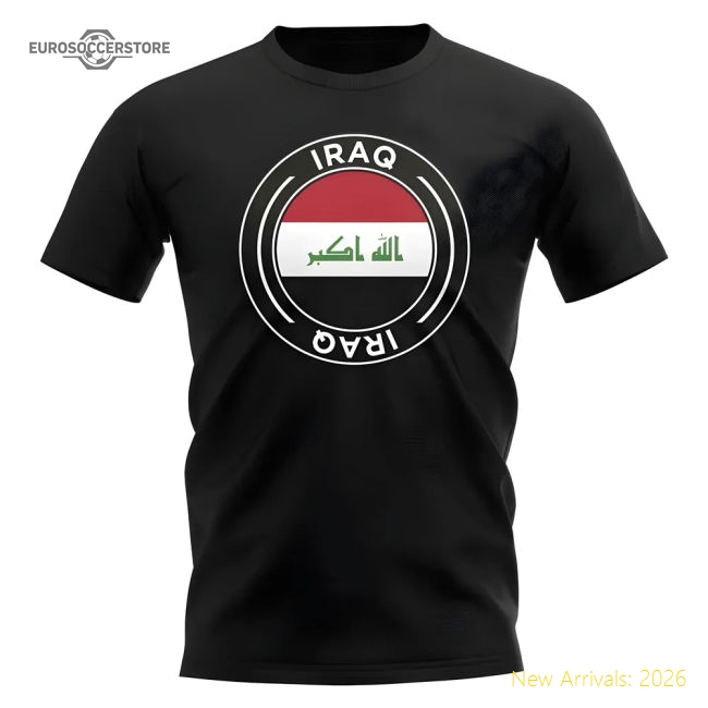 Iraq Football Badge T-Shirt (Black)-Vantage Point Soccer