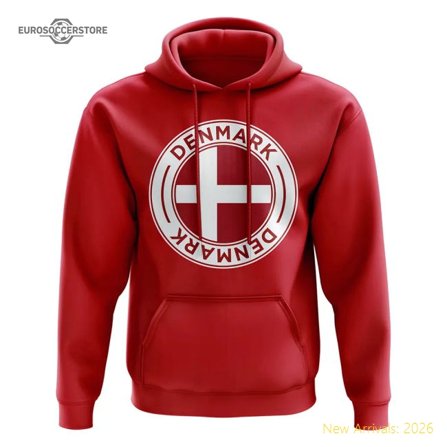 Denmark Football Badge Hoodie (Red)-Vantage Point Soccer