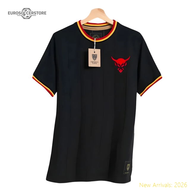 Belgium Le Diable Away Retro Football Shirt (Black)-Vantage Point Soccer