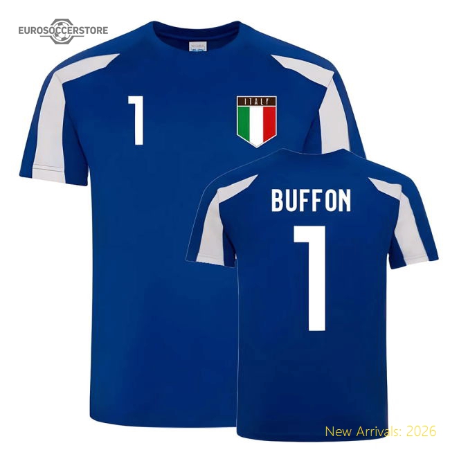 Gianluigi Buffon Italy Sports Training Jersey (Blue-White)-Vantage Point Soccer