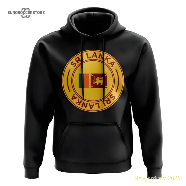 Sri Lanka Football Badge Hoodie (Black)-The Soccer Shirt Hub