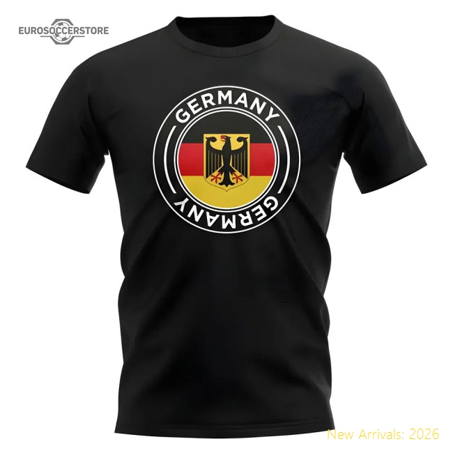 Germany Football Badge T-Shirt (Black)-Vantage Point Soccer