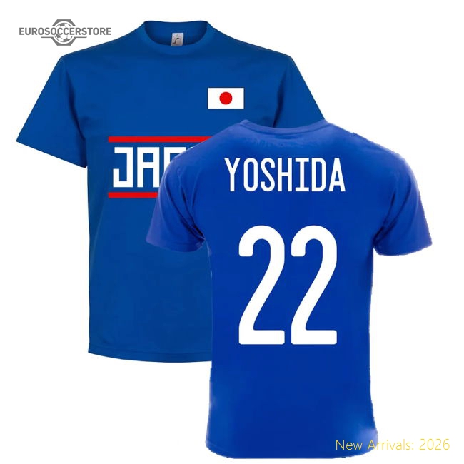 Japan Team T-Shirt - Royal (YOSHIDA 22)-Vantage Point Soccer