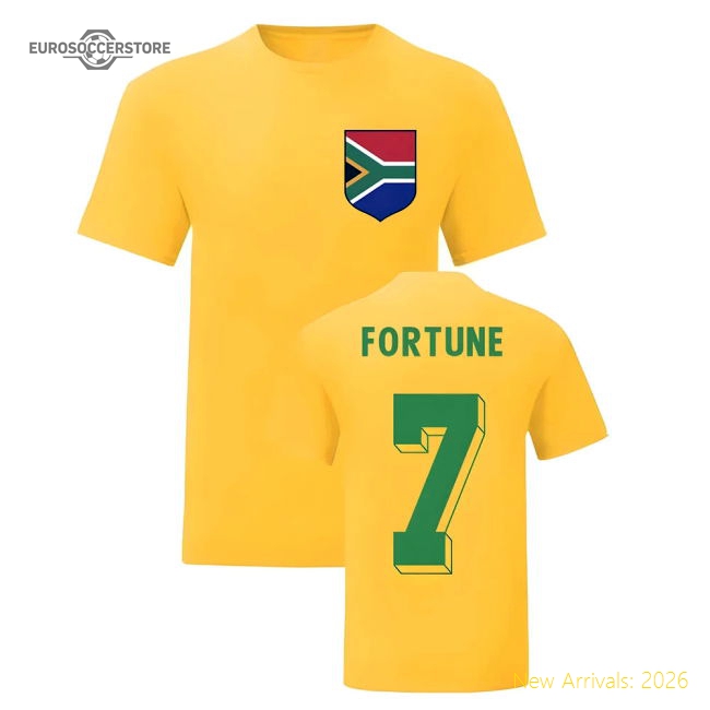 Quinton Fortune South Africa National Hero Tee (Yellow)-Football Shirts Shop