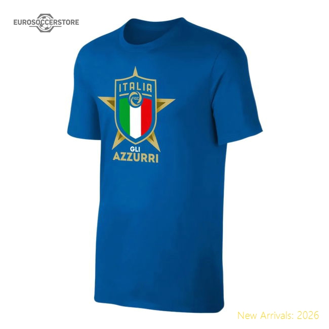 Italy Euro 2020 T-Shirt - Blue-Vantage Point Soccer