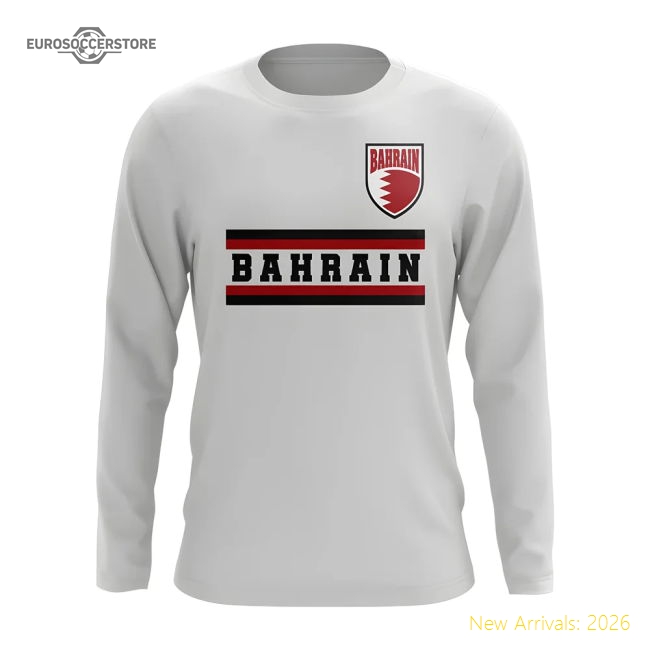 Bahrain Core Football Country Long Sleeve T-Shirt (White)-Vantage Point Soccer
