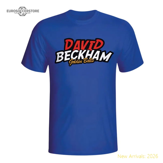 David Beckham Comic Book T-shirt (blue) - Kids-Vantage Point Soccer