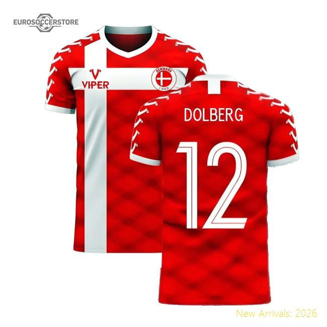Denmark 2025-2026 Home Concept Football Kit (Viper) (DOLBERG 12)-Vantage Point Soccer