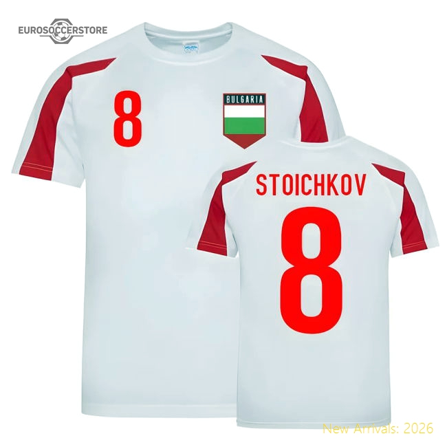 Hristo Stoichkov Bulgaria Sports Training Jersey (White-Red)-Vantage Point Soccer
