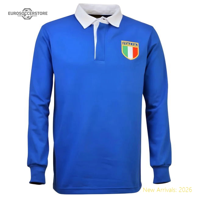 Italy 1975 Vintage Home Rugby Shirt-Vantage Point Soccer