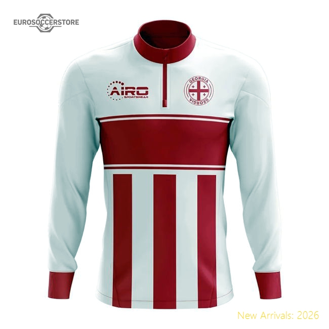 Georgia Concept Football Half Zip Midlayer Top (White-Red)-Vantage Point Soccer