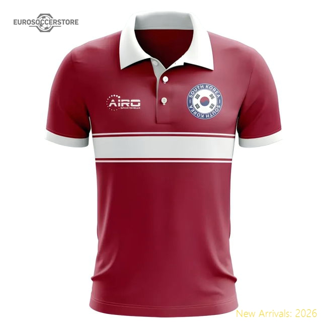 South Korea Concept Stripe Polo Shirt (Red)-The Soccer Shirt Hub