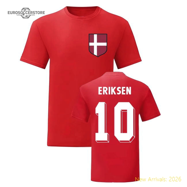 Christian Eriksen Denmark National Hero Tee (Red)-Vantage Point Soccer