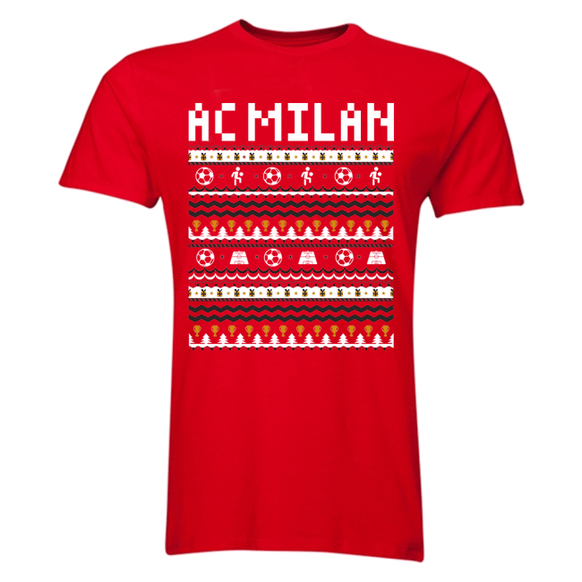 Ac Milan Christmas T-Shirt (Red) - Kids-Vantage Point Soccer