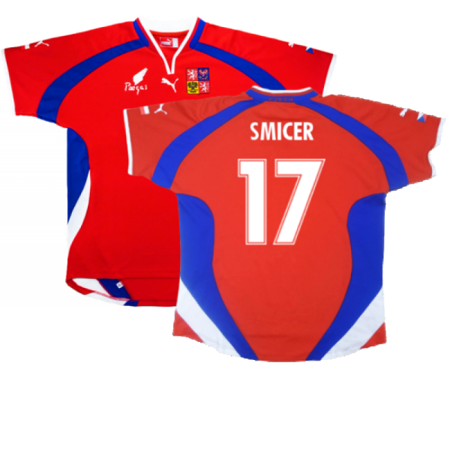 Czech Republic 2000-02 Home Shirt ((Excellent) L) (Smicer 17)-Vantage Point Soccer