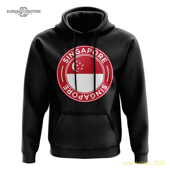 Singapore Football Badge Hoodie (Black)-The Soccer Shirt Hub