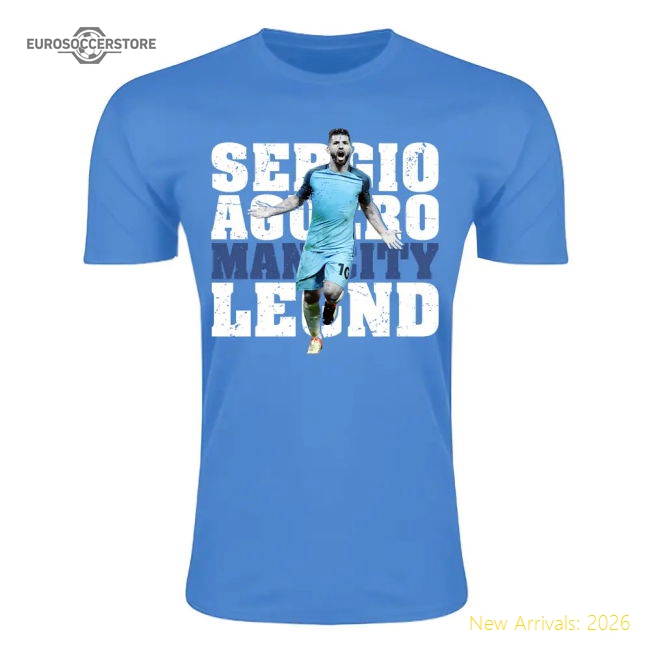 Sergio Aguero Man City Legend T-Shirt (Sky Blue) - Kids-Vantage Point Soccer
