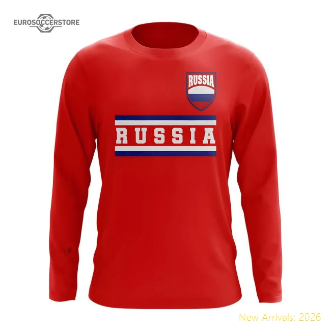Russia Core Football Country Long Sleeve T-Shirt (Red)-Vantage Point Soccer